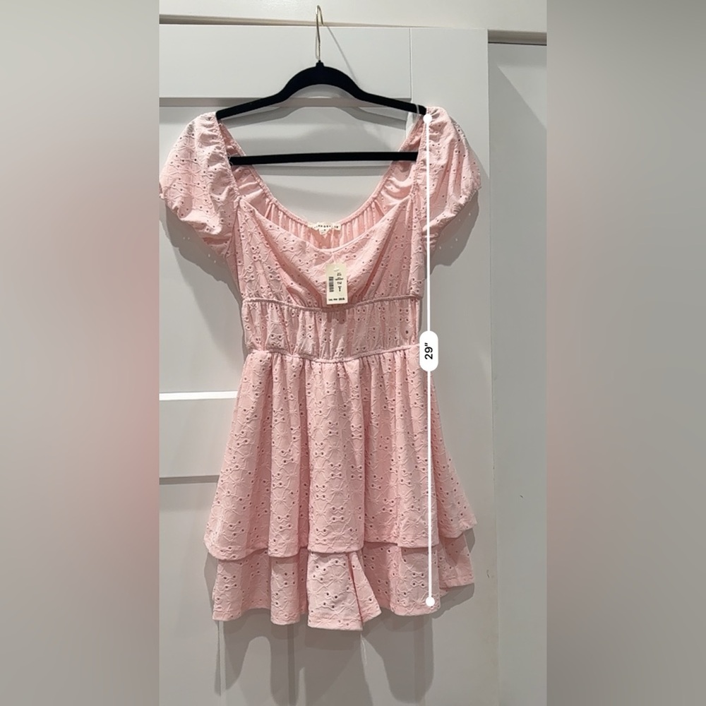 Aeropostale | NWT‎ Pink Eyelet Romper Dress  / Mini Dress- Size Small - Picture 9 of 12